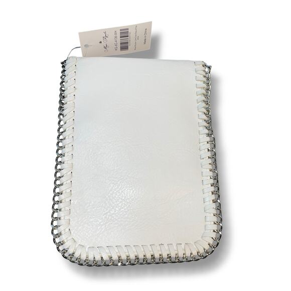 Muse Royale Link Chain Crossbody Mini Bag Flap Top Snap Close Vacation White 25" - Picture 6 of 10